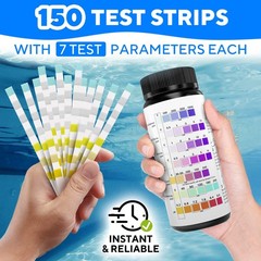 7-in-1 Accurate Pool Test Strips – 150 Hot Tub Spa – Quick Pool…