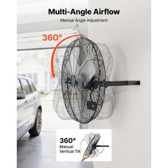 Uimoso 24 in Wall-Mounted Fan with Adjustable Speeds for Industrial Use