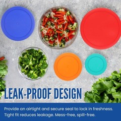 Replacement Lids for Pyrex Glass Containers 1-Cup 2-Cup 4-Cup 7 Cup Round 7pcs