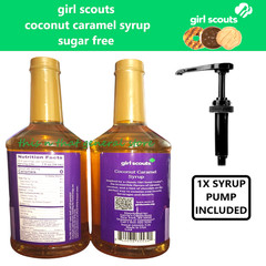 2x GIRL SCOUTS Sugar Free COCONUT CARAMEL SYRUP + 1X PUMP Coffee Baking Desserts
