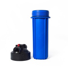 Standard 2.5×10″ Blue Whole House Filter Housing 3/4″ NPT with Pressure Release