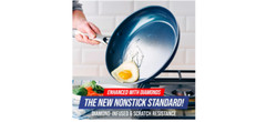 Ceramic Non Stick Frying Pan Diamond Infused Skillet Oven Safe Secure Grip 10 In