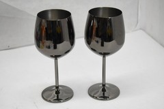 Arora Stainless Steel Wine Glasses Set Of 2 Silver Hand Wash Only Arcoroc