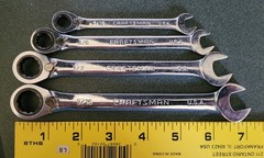 Craftsman GK Ratcheting Reversible Offset Combo Wrench Incomplete Set 4pc USA