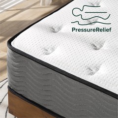 Zinus Pressure Relief Extra Firm Hybrid Mattress Comfort Foam and Pocket Spring