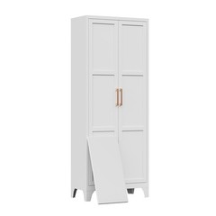 Freestanding Kitchen Pantry Storage Cabinet 3 Adjustable Shelves Metal Cupboards