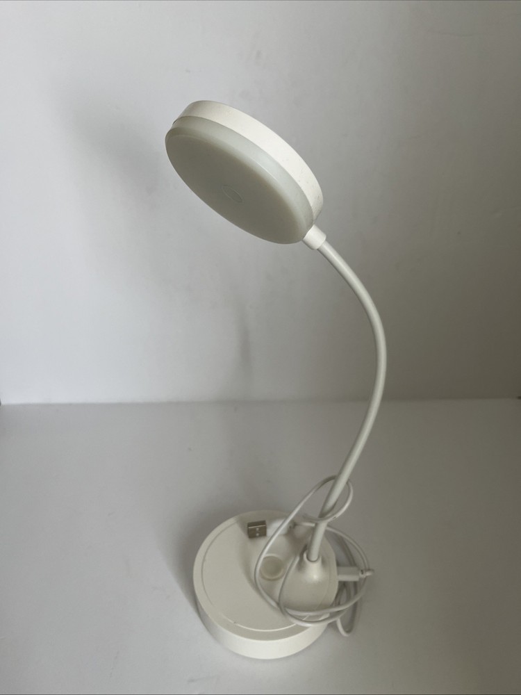 White – Yellow Light Desk Lamp Adjustable Flexible Angle And USB Port