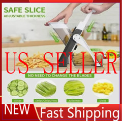 Safe Mandoline Slicer 5 in 1 Vegetable Chopper Food Potato Cutter Adjustable US