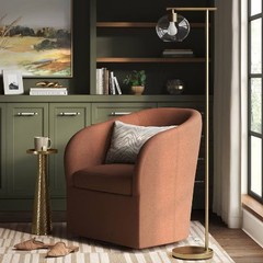 Brass Floor Lamp with Glass Shade – Threshold