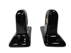 Black Ceramic Towel Bar Rod Rack Post Holder Brackets Tile In Mid Century Modern