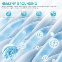 Grounding Sheet Fitted Earthing Bedsheet 5% Silver Fiber 95% Cotton w/ Tester