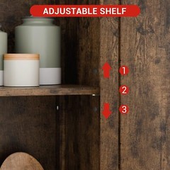 50″ Kitchen Storage Cabinet Pantry Cupboard with 4 Doors & Adjustable Shelves