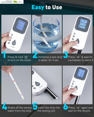 7 in 1 Digital Water Testing Kit, 50 Strips Hot Tub Test Kit, Digital Pool Water