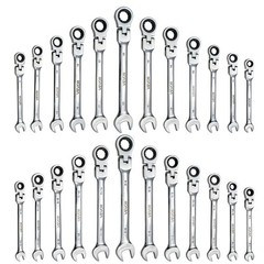 VEVOR Flex-Head Ratcheting Wrench Set Combination Wrench Set 24-Piece SAE Metric
