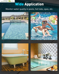 7 in 1 Digital Water Testing Kit, 50 Strips Hot Tub Test Kit, Digital Pool Water