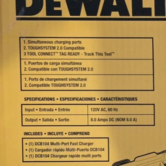 DEWALT DCB104 12V/20V MAX FlexVolt Multiport Fast Charger (OB)