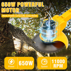 Electric Cordless Grass String Trimmer Lawn Edger Weed Wacker Cutter + 2 Battery
