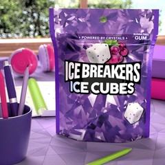 Ice Breakers Ice Cubes Arctic Grape Sugar Free Gum Pouch 100 Pieces 8.11oz