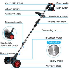 Electric Cordless Grass String Trimmer Lawn Edger Weed Wacker Cutter +2 Battery