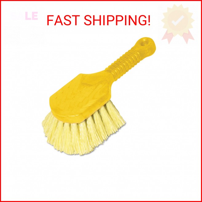 Rubbermaid Commercial 8″ Utility Scrub Brush Plastic Handle Synthetic Bristles C