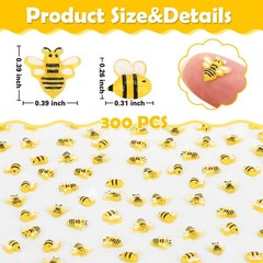 300 Pcs Mini Resin Bees Decor for Crafts, Cute Tiny Bee Animals Figurines for…