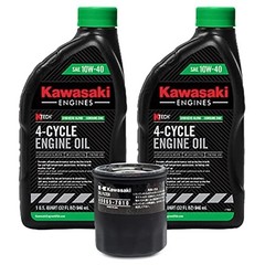 10W-40 Kawasaki Oil Change Kit, (1) 49065-0724 Oil Filter & (2) 99969-6296