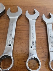 Craftsman VV STUBBY Short SAE 12-Point Combination Wrench Set of 5 Made in USA
