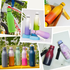 Insulated Water Bottles, 12Oz Stainless Steel Metal Water Bottle with Strap, BPA