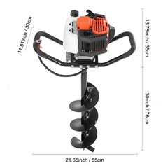Post Hole Digger 43cc Gas Powered Earth Digger with 8″ Auger Drill Bit