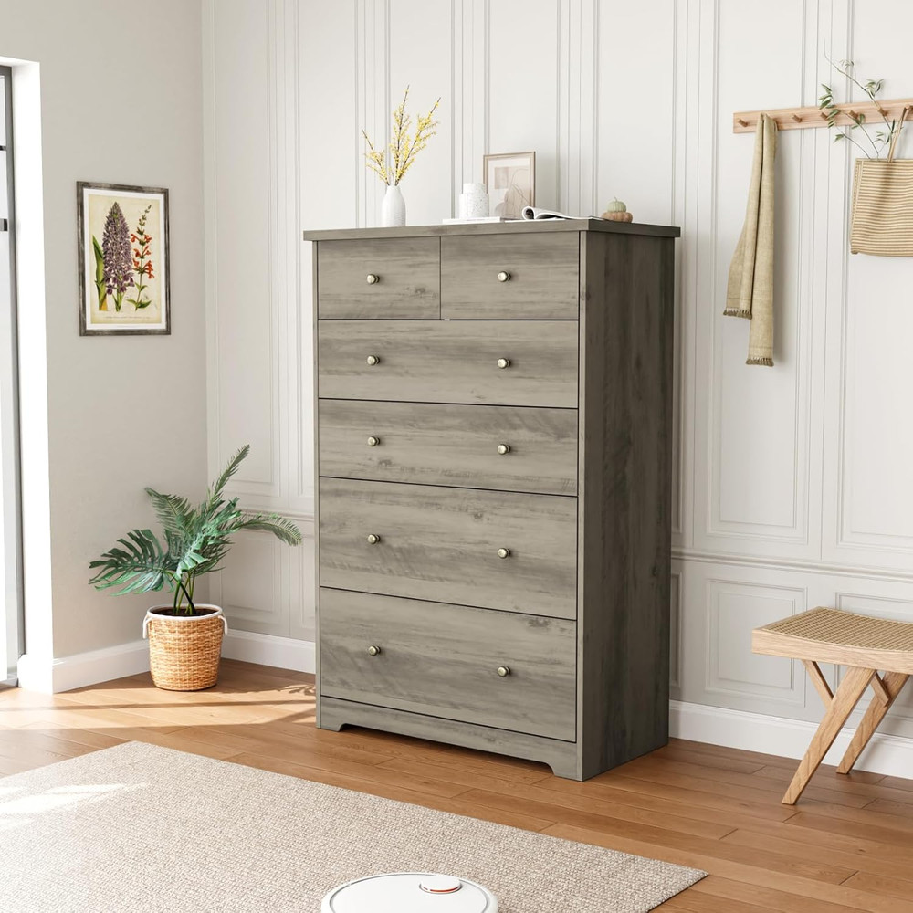 Wood Drawer Organizer with Metal Handles for Bedroom Living Room Hallway Wood