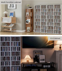 Media Storage Cabinet Movie Video Game Organizer DVDs CDs Tower Rack Stand Shelf