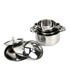 NEW Thickened Stainless Steel 15-Piece Cookware Set with Lids,Pots and Pans Kits