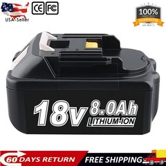2 PCS 18V Extended Capacity 8.0Ah Battery for Makita Power Tool BL1860 BL1860B