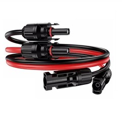 50ft Black + Red 10AWG Solar Panel Extension Cable Flexible Wire Connectors