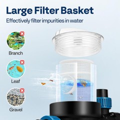 1.5/2.0 HP Self Primming Swimming Pool Pump for In/Above ground Pool w/ Strainer