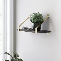 2-Pack 8.3 in X 10.3 In. Rustic Satin Gold Shelf Bracket