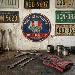 Funny Garage Metal Tin Sign Man Cave Workshop Wall Art Decor Gift for Men