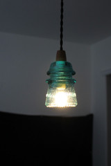 Handmade Vintage Glass Insulator Pendant Light