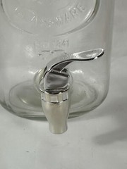 Glass Beverage Dispenser 2 Gallon with Glass Clamp Lid Hand-Wash Only