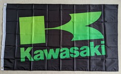 Kawasaki Motorcycle Logo Flag Banner 3×5 ft Mancave Garage Flag MX/SX