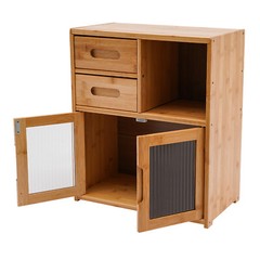 Bamboo Kitchen Countertop Cabinet Pantry Sideboard Storage Cabinet with Drawers