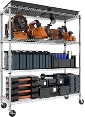 MZG 4Tier Wire Racks Shelving Unit Metal Heavy Storage Shelf Rack Chrome 62.6″H
