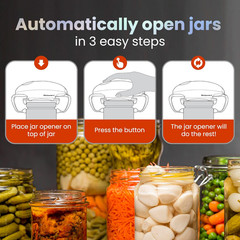 High Power Torque Automatic Battery Operated Electric Jar Opener Black/Gray