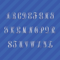 Vine Interlocking Monogram Letters Initials Vinyl Decal Sticker