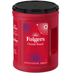 2 PACK Folgers Classic Roast Medium Roast Ground Coffee, 40.3 oz Canister