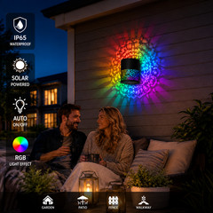 Solar Mandala Mosaic Lights 7 Color Changing Outdoor Solar Fence Decor Lamp