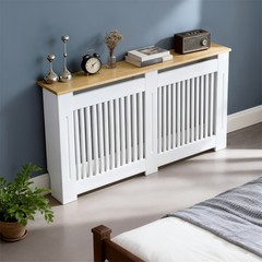 Modern Radiator Cover with Table Top, White Radiator Cabinet, Enclosure for Home