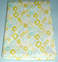 Sferra Geometrico Twin Flat Sheet Cotton Percale Aqua Yellow Diamond Print NEW