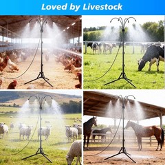 Outdoor Standing Misting System 26.5FT Patio Pool Garden Cooler Adjustable