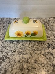 Sunflower & Bees Butter keeper/dish